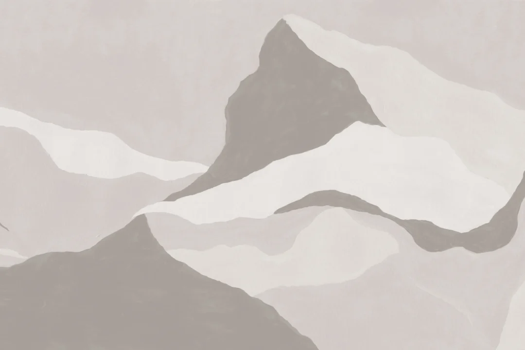 Neutral Abstract Mountain Mural