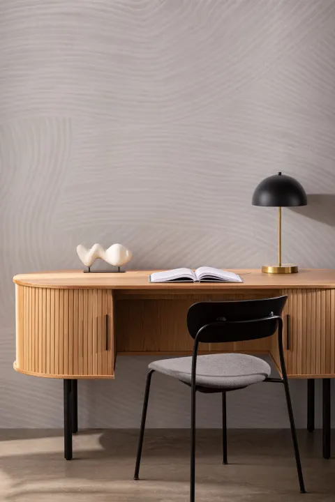 Papel pintado de formas curvas beige