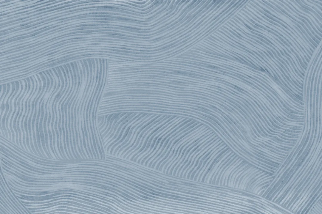 Blue Curved Flowing Shapes Mural