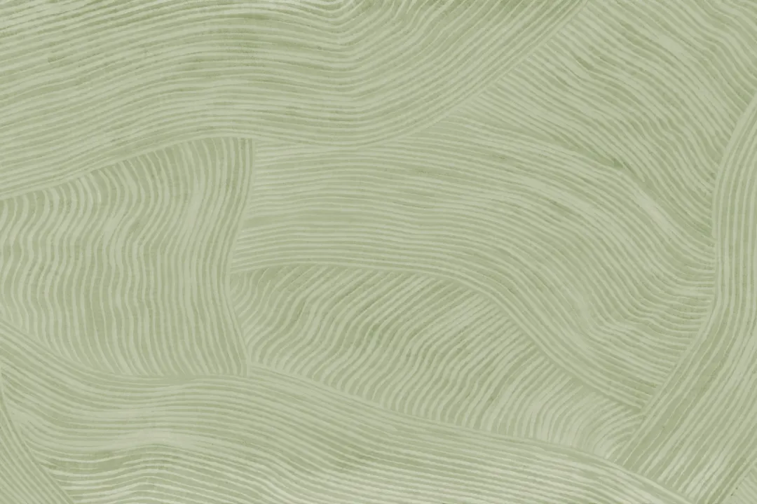 Green Curved Flowing Shapes Mural