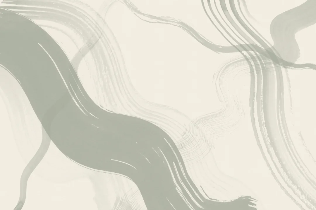 Green Abstract Ink Brush Strokes Mural