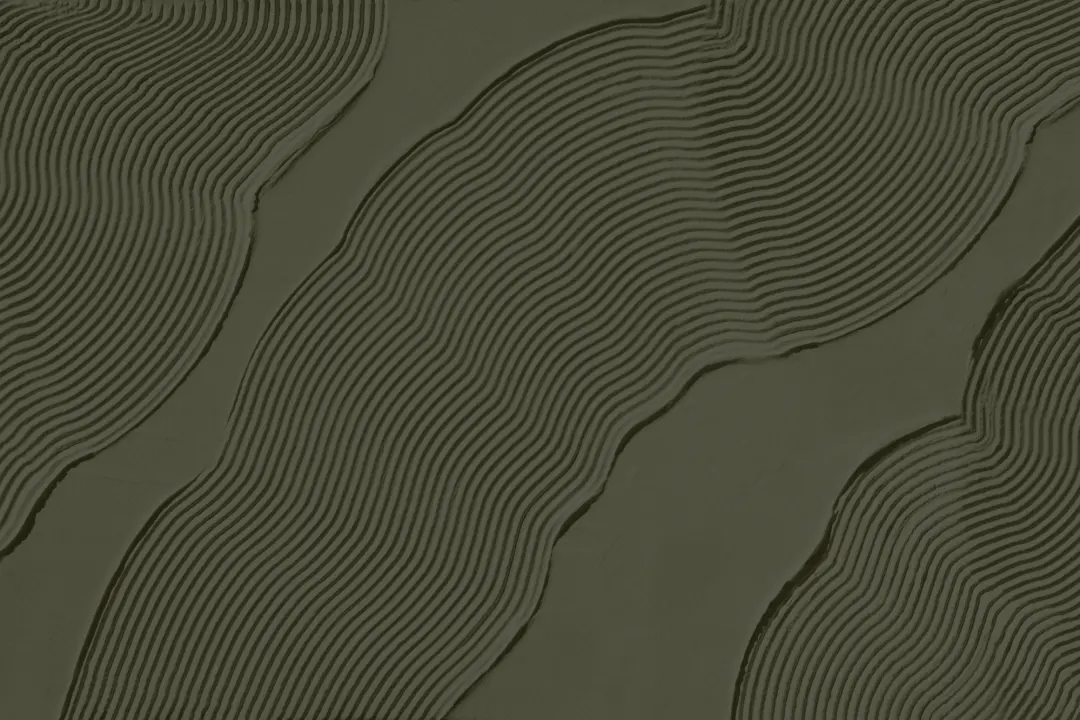 Green Sculpted Abstract Lines Mural