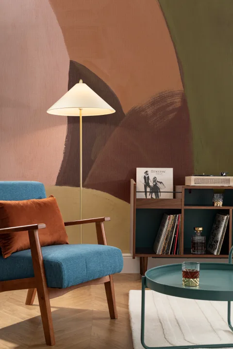 Painted Bold Abstract Mural in Rich Earthy Tones