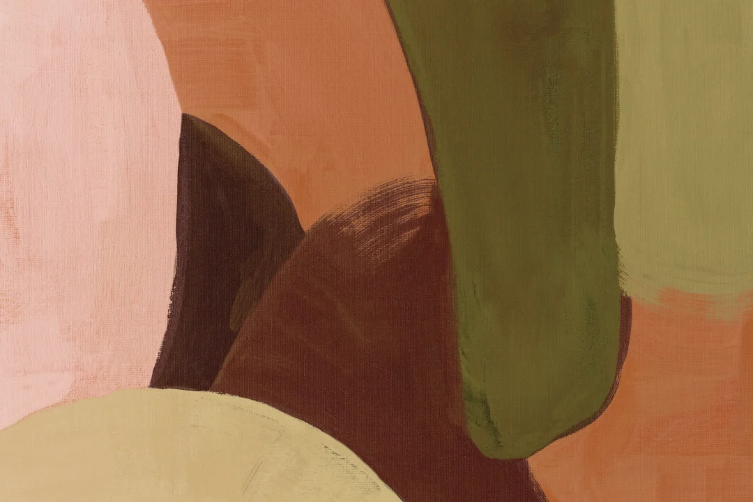 Painted Bold Abstract Mural in Rich Earthy Tones