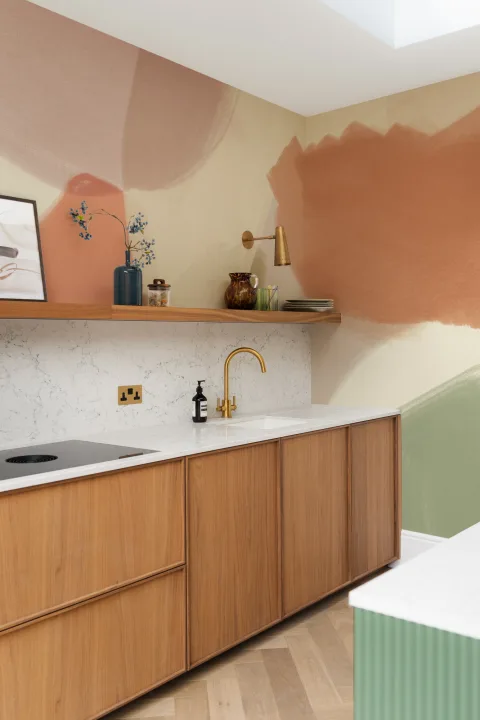 Hand Painted Abstract Organic Shapes Mural