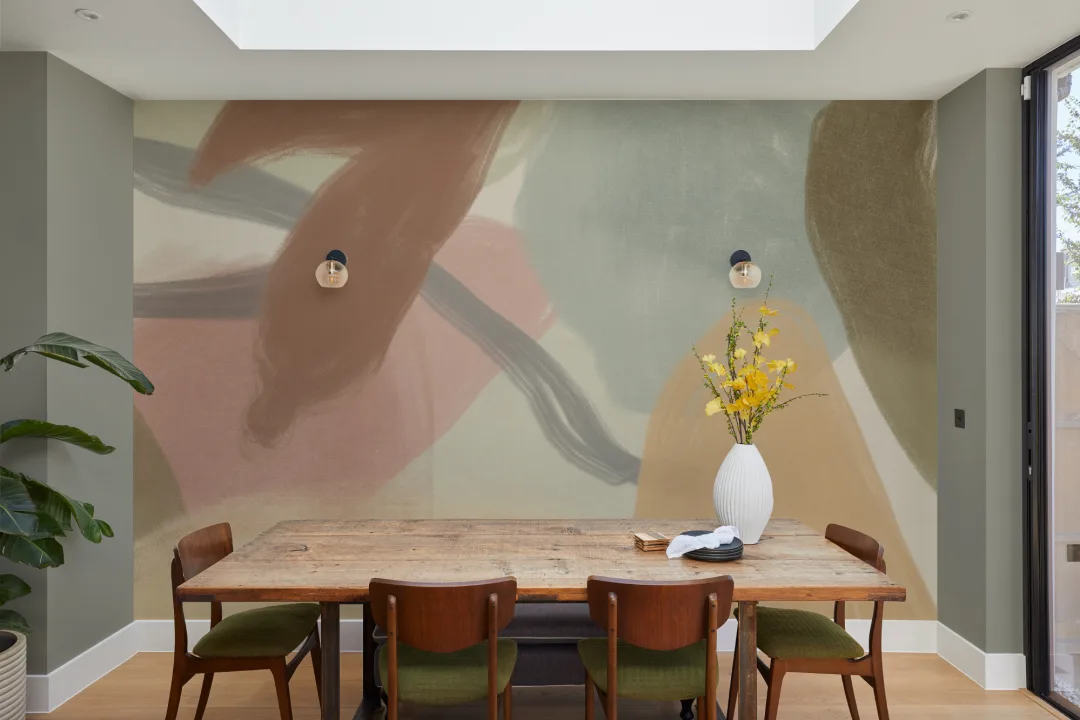 Hand Painted Soft Earthy Abstract Mural
