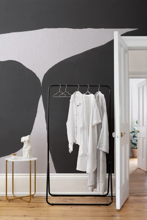 Bold Minimal Abstract Shapes murale în negru cu efect texturat ipsos