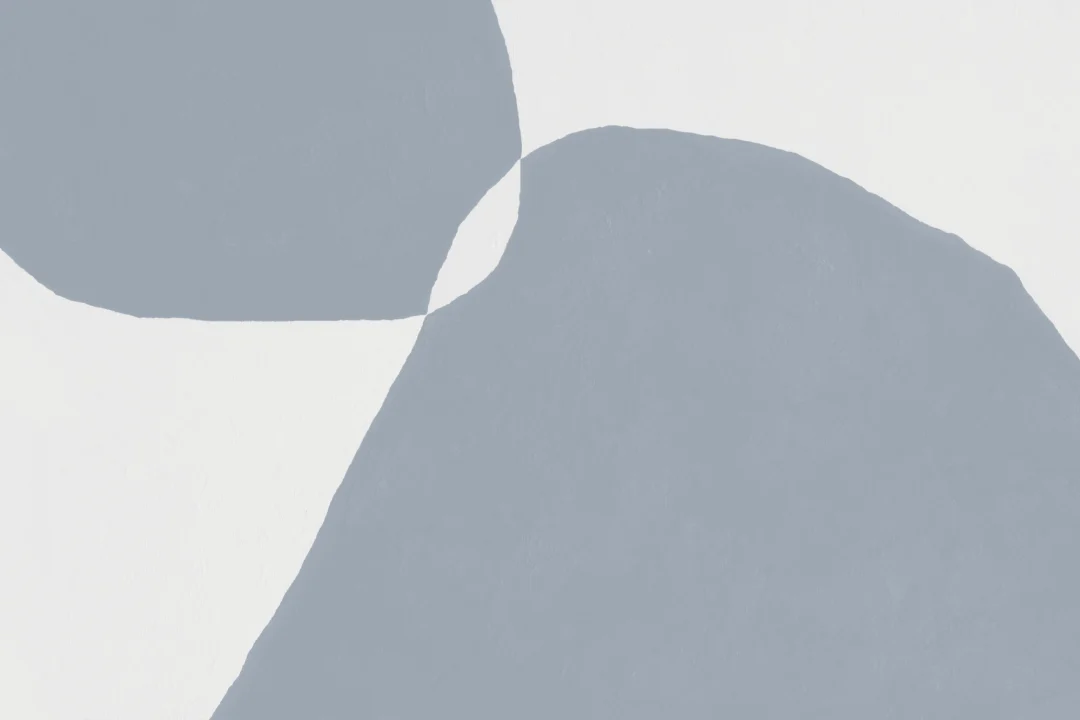 Modern Plaster-Effect Abstract Shapes Wall Mural in Blue and White
