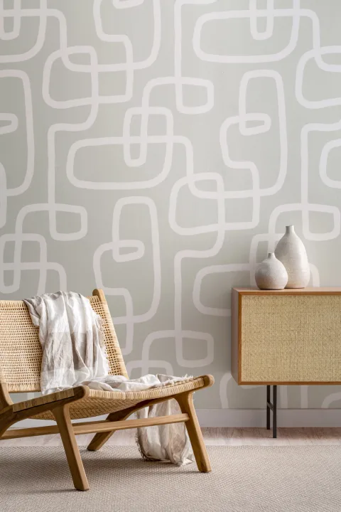 Green Abstract Lines Repeat Pattern Wallpaper