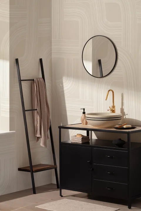 Calm Cream Minimalist Lines Wall Mural