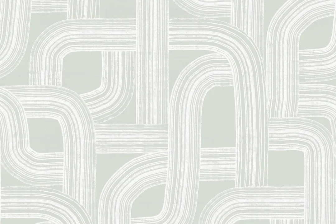Green Minimalist Lines Wall Mural