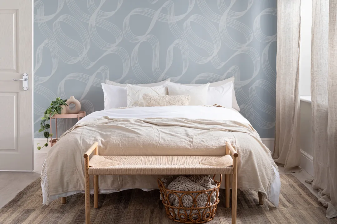 Blue 3D Effect Pattern Wall Mural