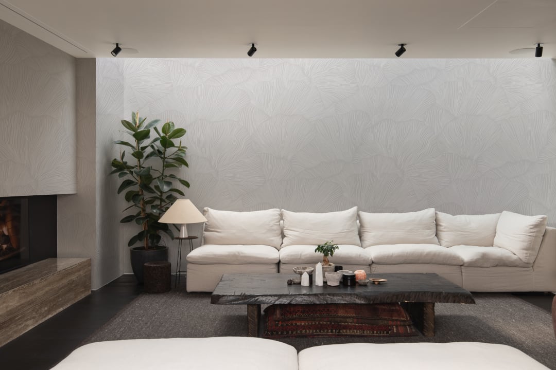 Gray Minimalist Mushroom Wall Mural