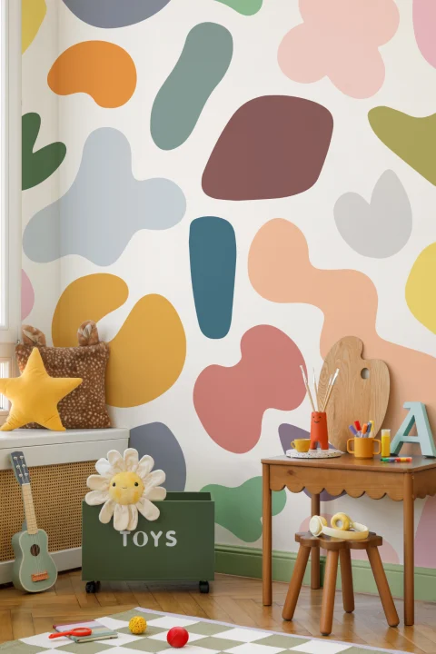 Mural formas abstractas colores
