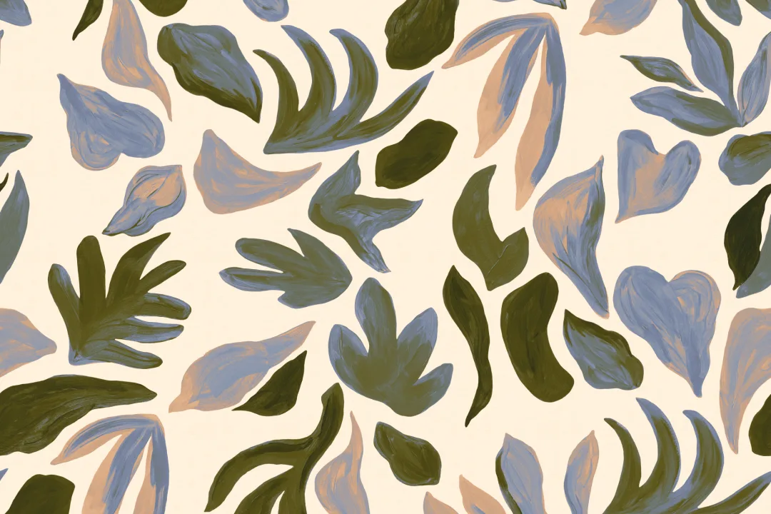 Green Abstract Nature Wall Mural With Tropical Vibes