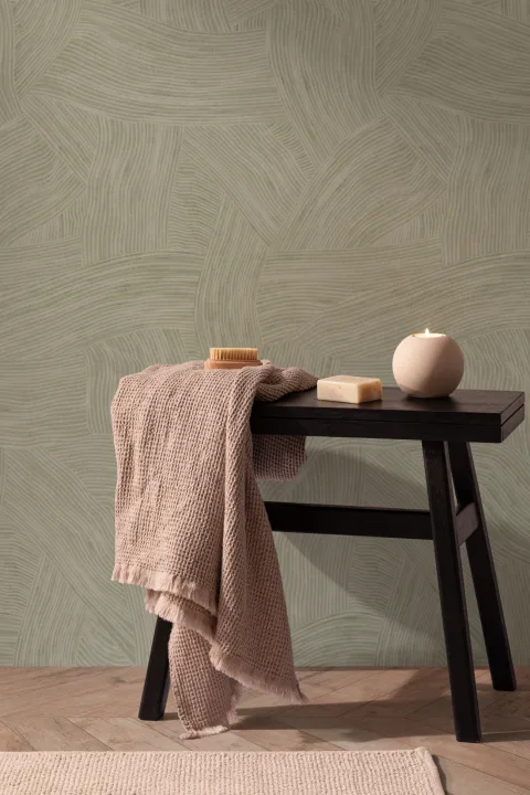 Green Layered Curved Shapes Wallpaper