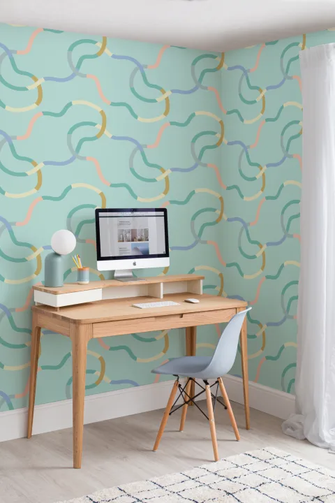 Elizabeth Olwen Chromaloop Blue Mural-tapeter