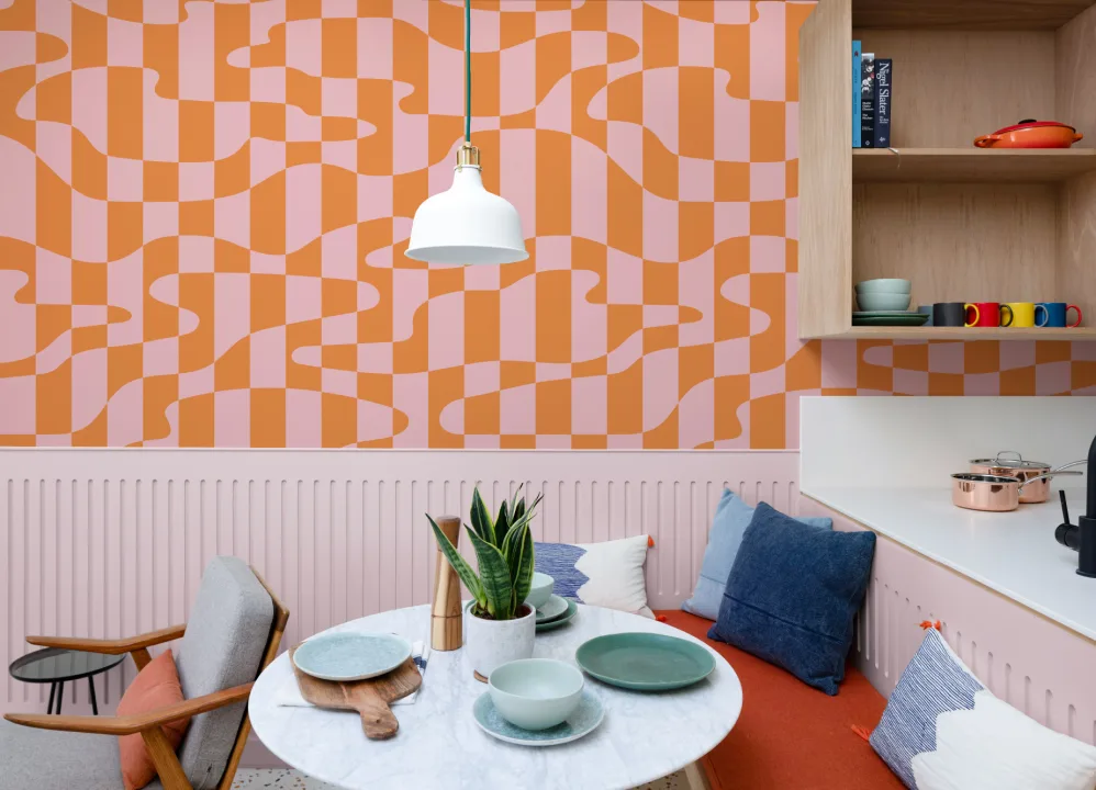 Elizabeth Olwen Stripescape Pink Mural