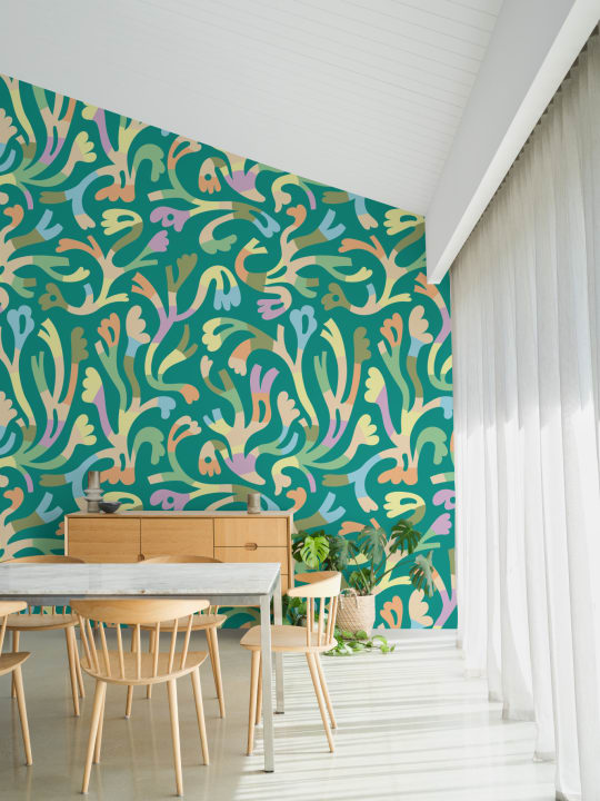 Elizabeth Olwen Flowstate Green veggmaleri