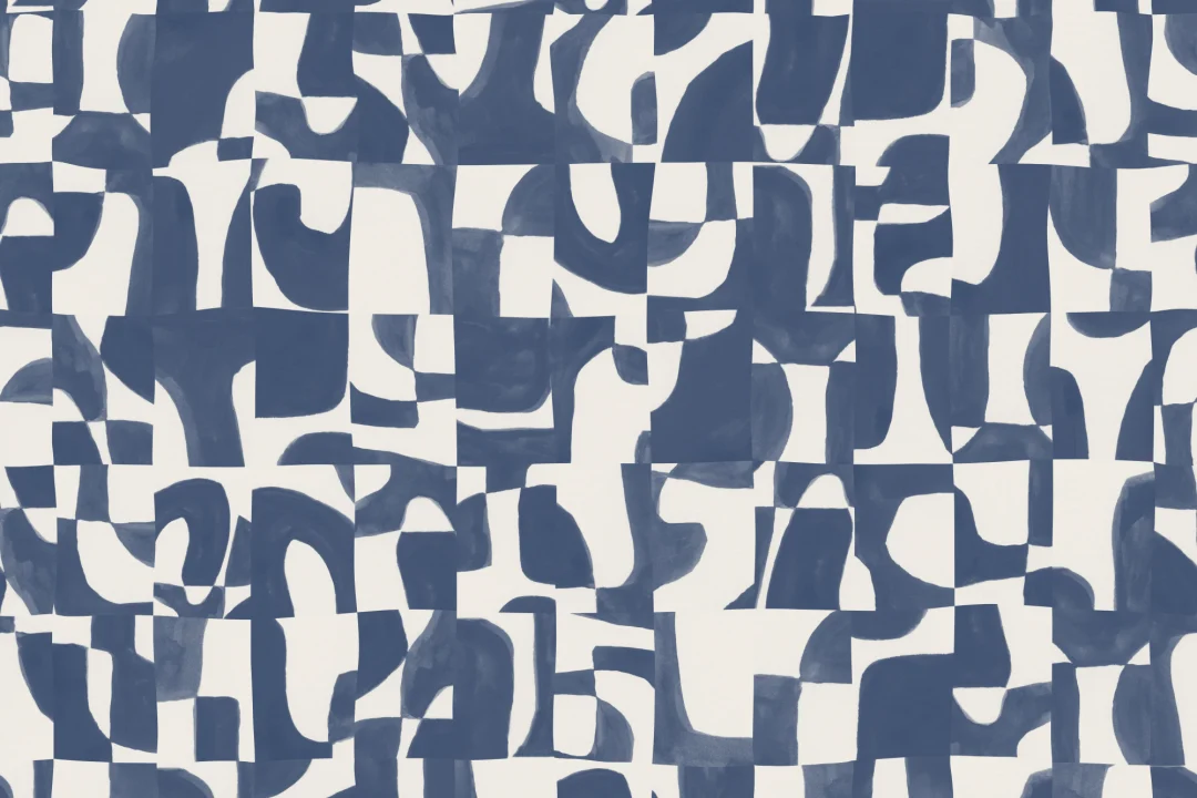 Abstract Geometric Pattern murale în albastru rece