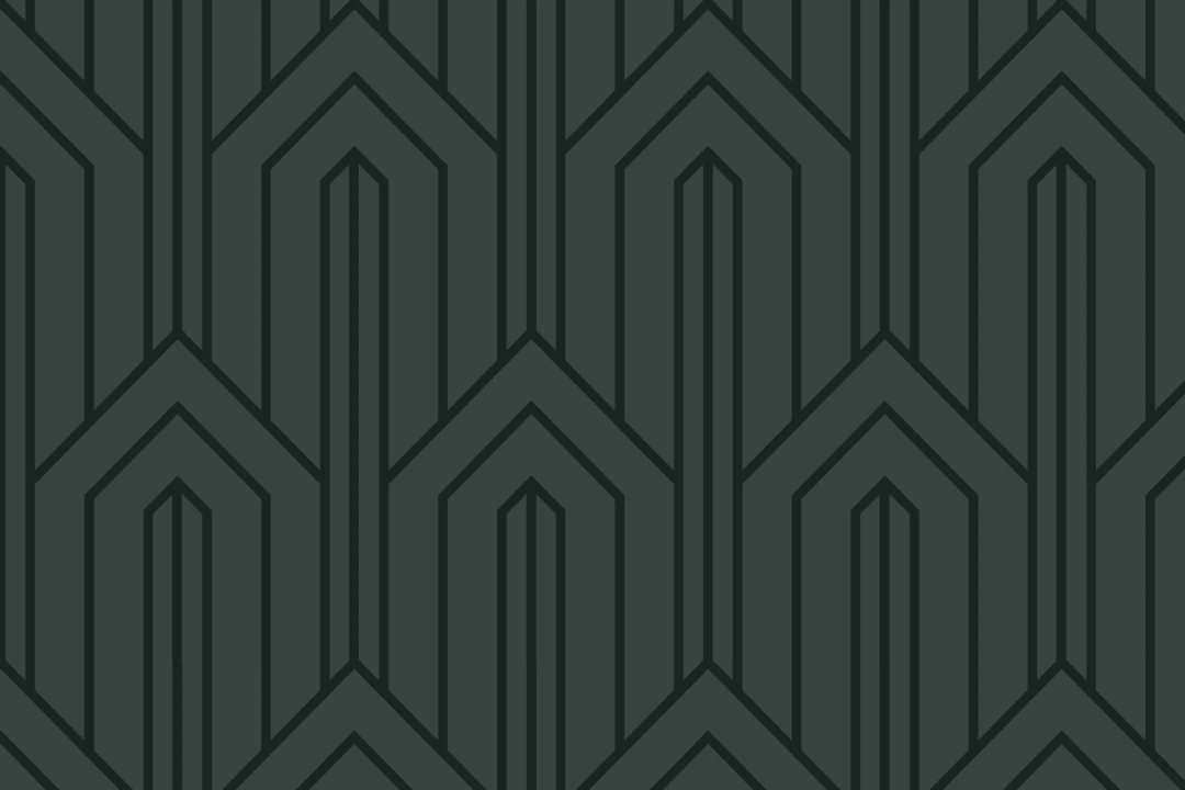 Papier Peint Panoramique Vert Foncé Art Déco aux Lignes Géométriques Pointues