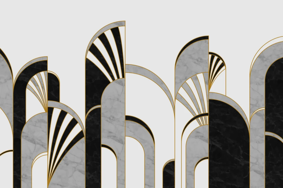 Black, White & Gold Art Deco Wallpaper Mural