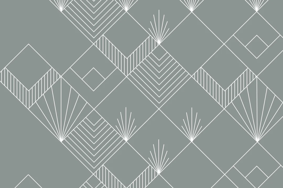 Gray Lines & Squares Art Deco Wallpaper Mural