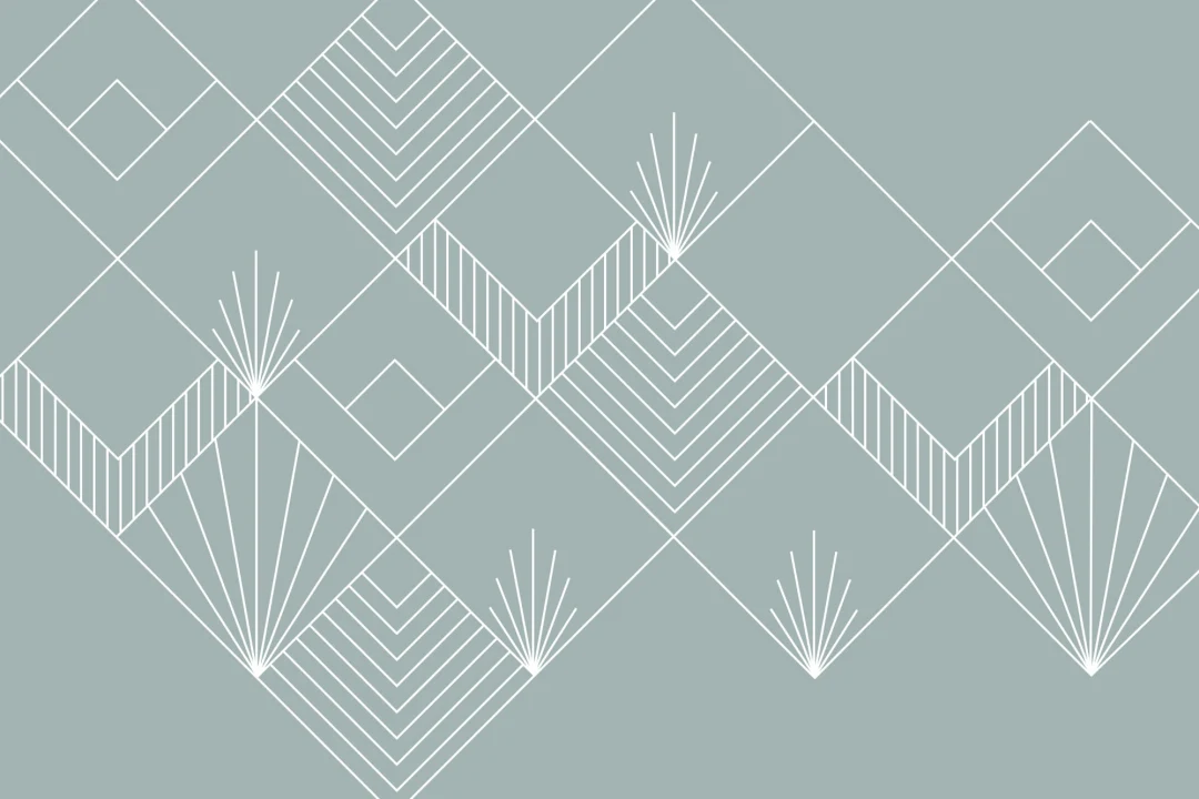 Blue Lines & Squares Art Deco Wallpaper Mural
