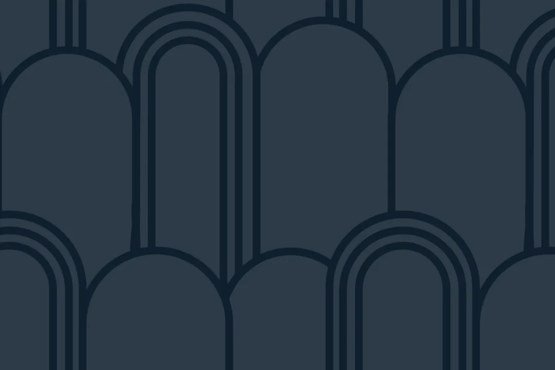 Papier Peint Bleu Marine avec Motif de Arches au Style Art Déco