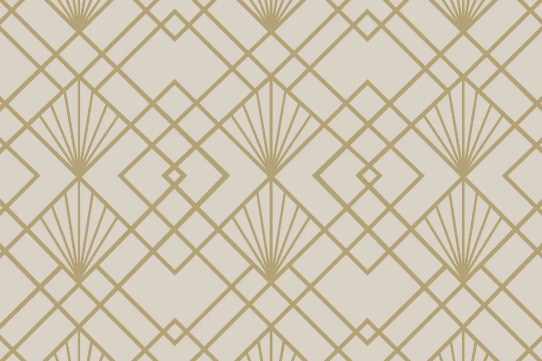 Gold Art Deco Geometric Repeat Pattern Wallpaper