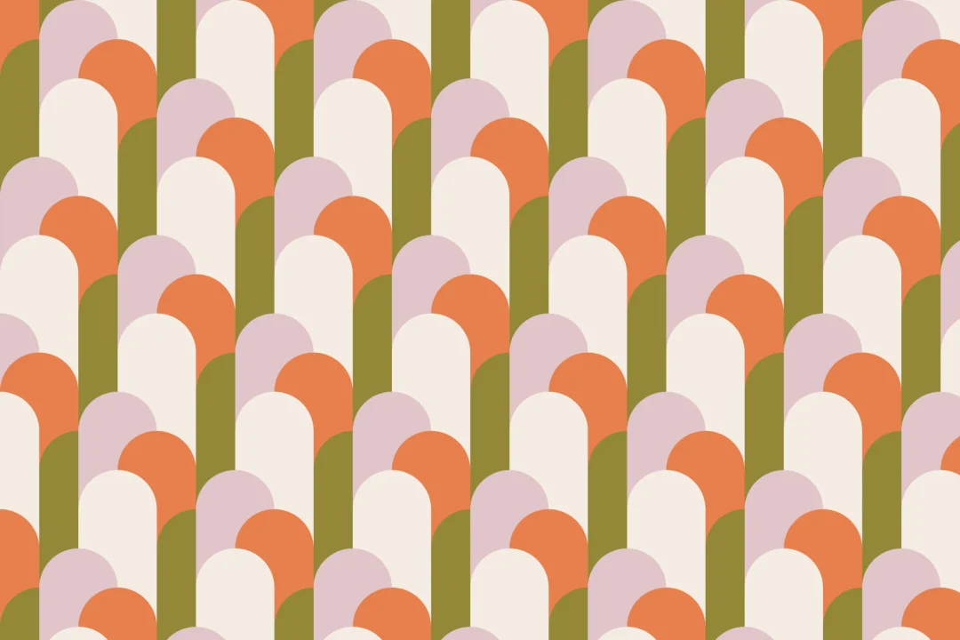 Green Art Deco Arches Repeat Print Wallpaper Mural