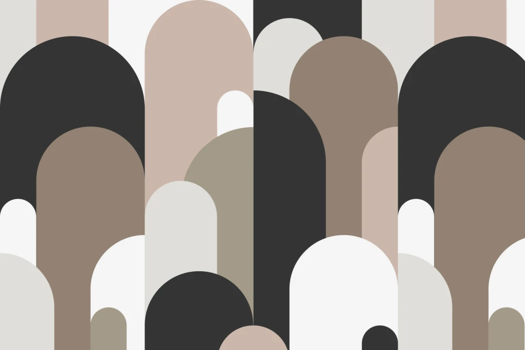 Neutral Art Deco Arches Repeat Print Wallpaper Mural