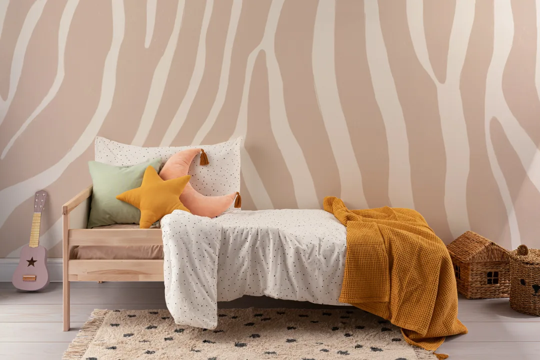 Mural Papel Pintado Estampado Cebra Rosa