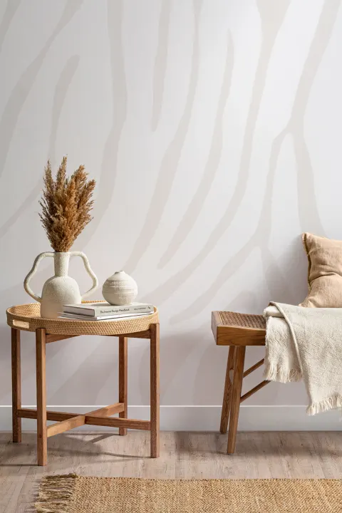 Off White Zebra Print Wallpaper Mural
