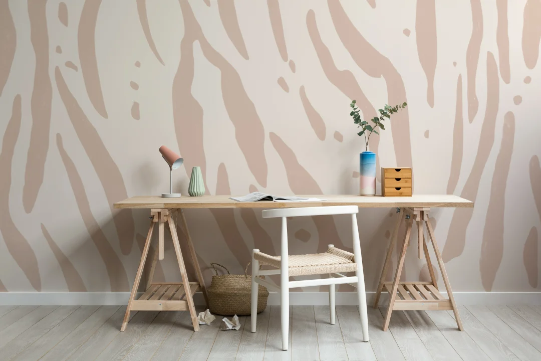 Mural Papel Pintado Estampado Tigre Rosa