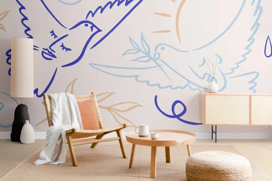 Colorful Abstract Dove Wall Mural