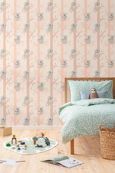 Kids Cute Cartoon Koala Repeat Pattern Wallpaper