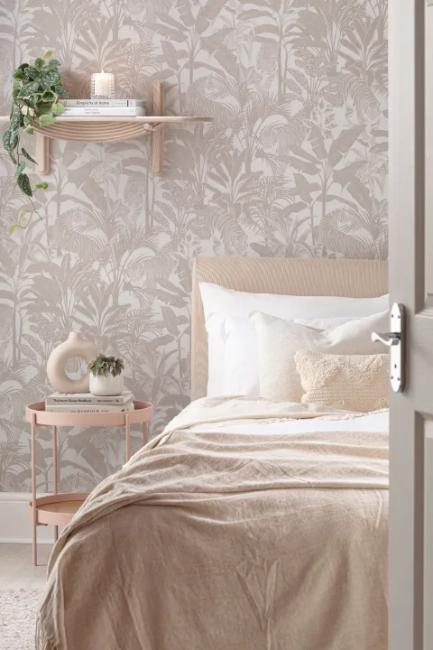 Beige Tropical Tiger Jungle tapet