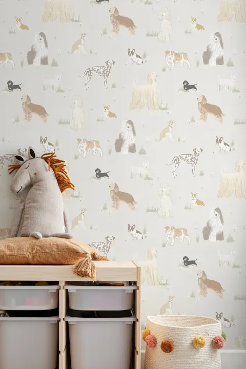 Neutral Dog Delight Animal Mural