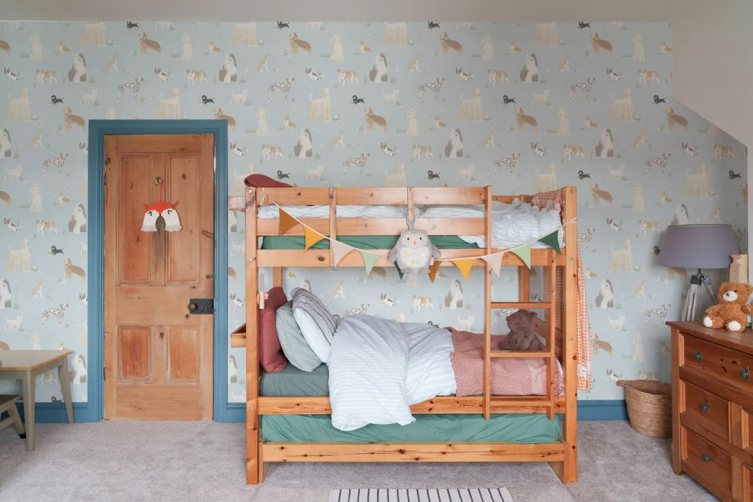 Blue Dog Playful Pattern Mural