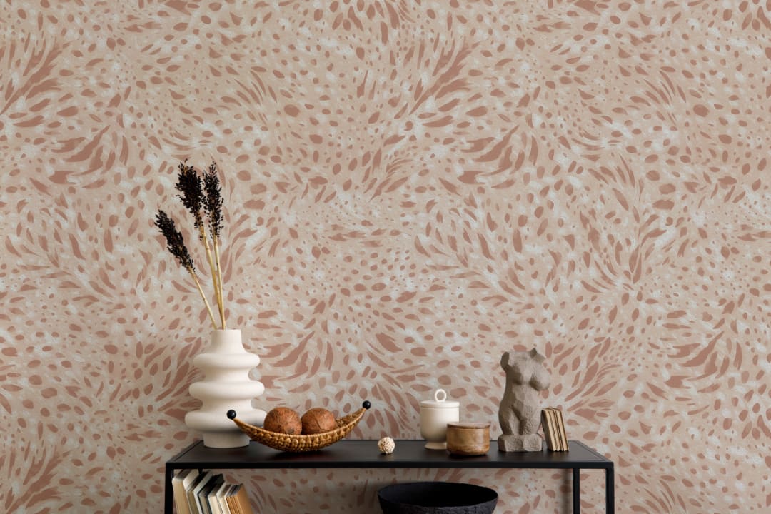 Pink Abstract Pattern Mural Adds an Artful Atmosphere Mural