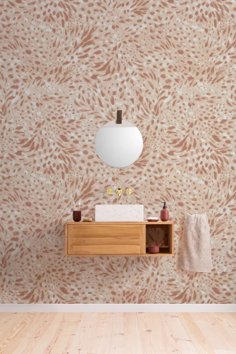 Pink Abstract Pattern Mural Adds Artful Atmosphere Mural