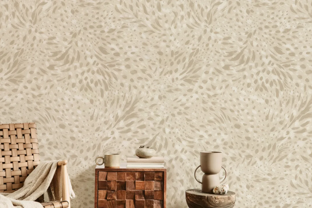 Beige abstrakt mønsterfototapet til moderne rum