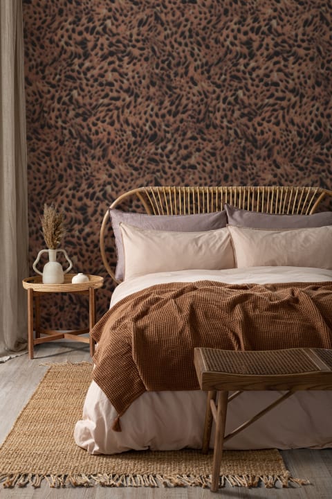 Mural de Leopardo com Animal Print Escuro e Presença Marcante