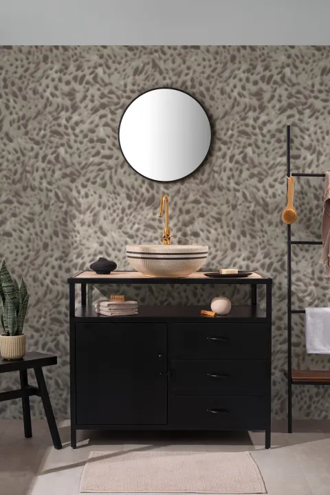 Warm Grey Abstract Pattern Mural for Contemporary Spaces