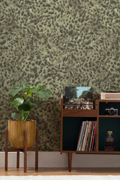 Groene abstracte luipaard dierenprint patroon muurschildering