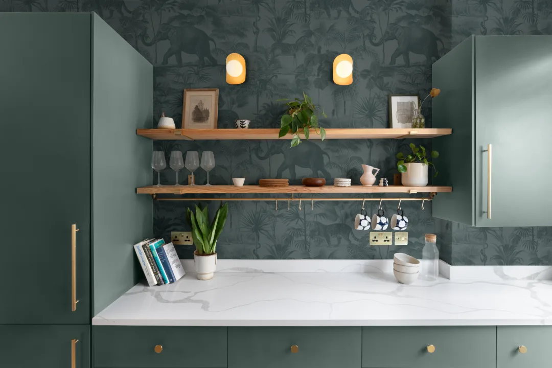 Teal Tropical Tonal Jungle Animal Wallpaper