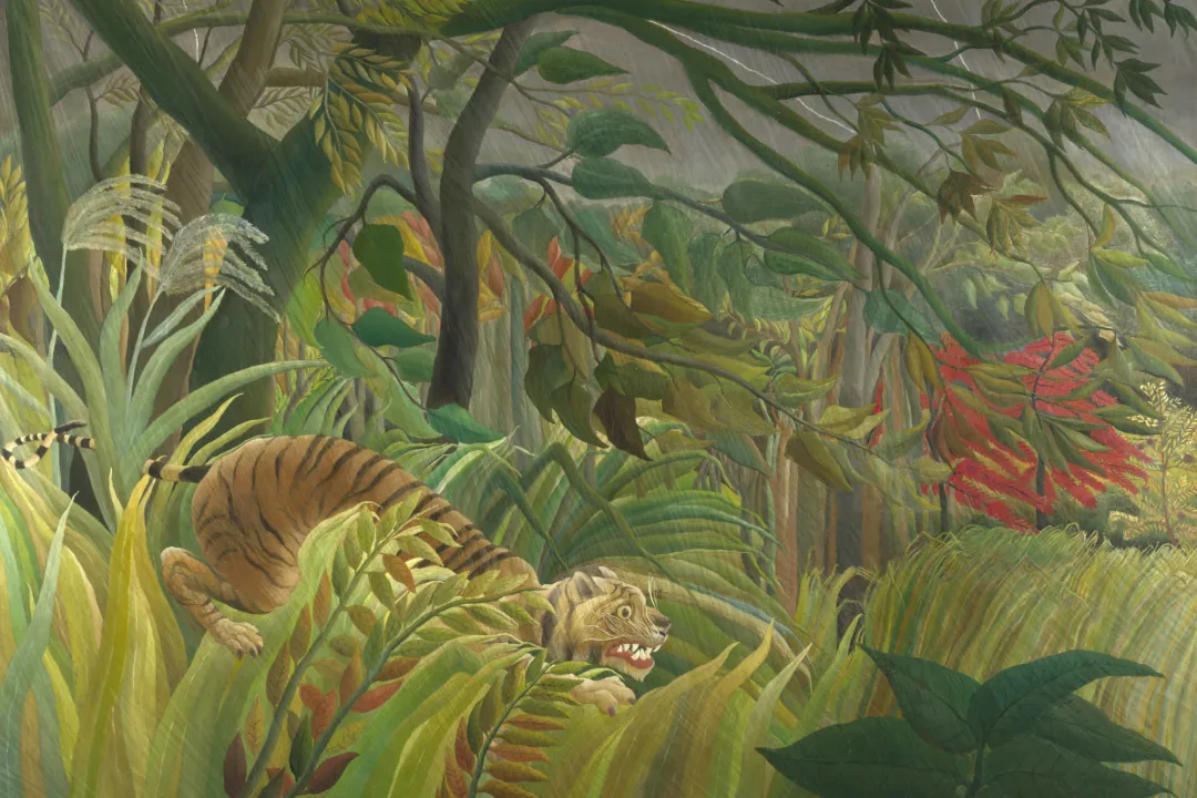 Tigru într-o furtună tropicală de Rousseau Wallpaper Mural