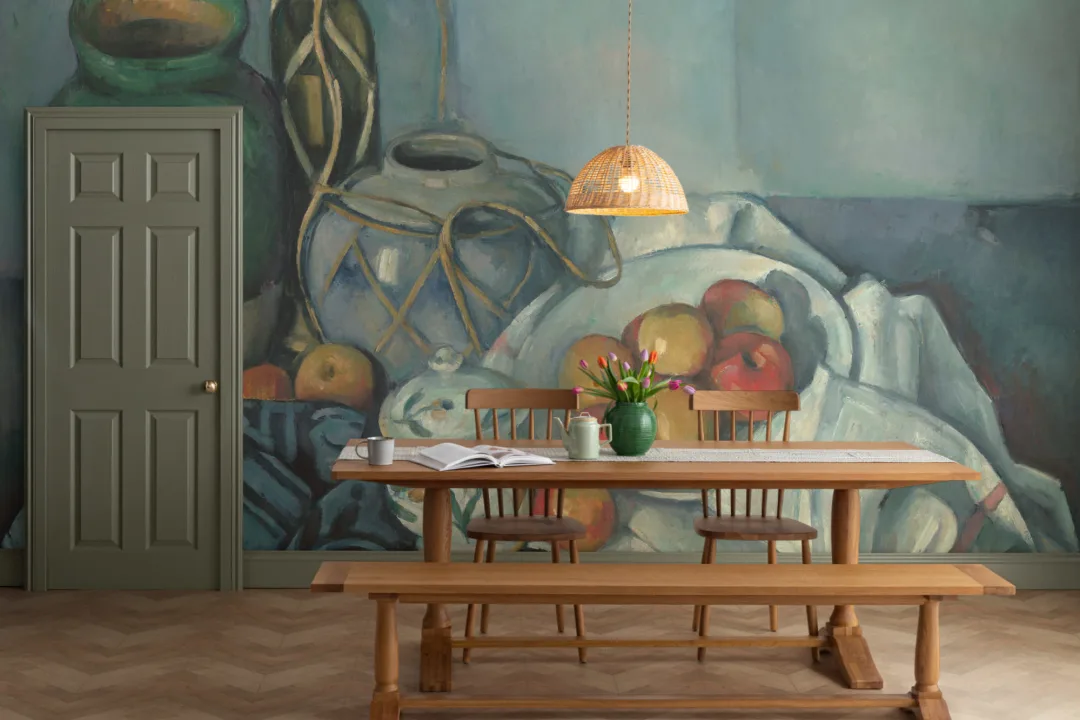 Stilla liv med äpplen av Cezanne fototapet