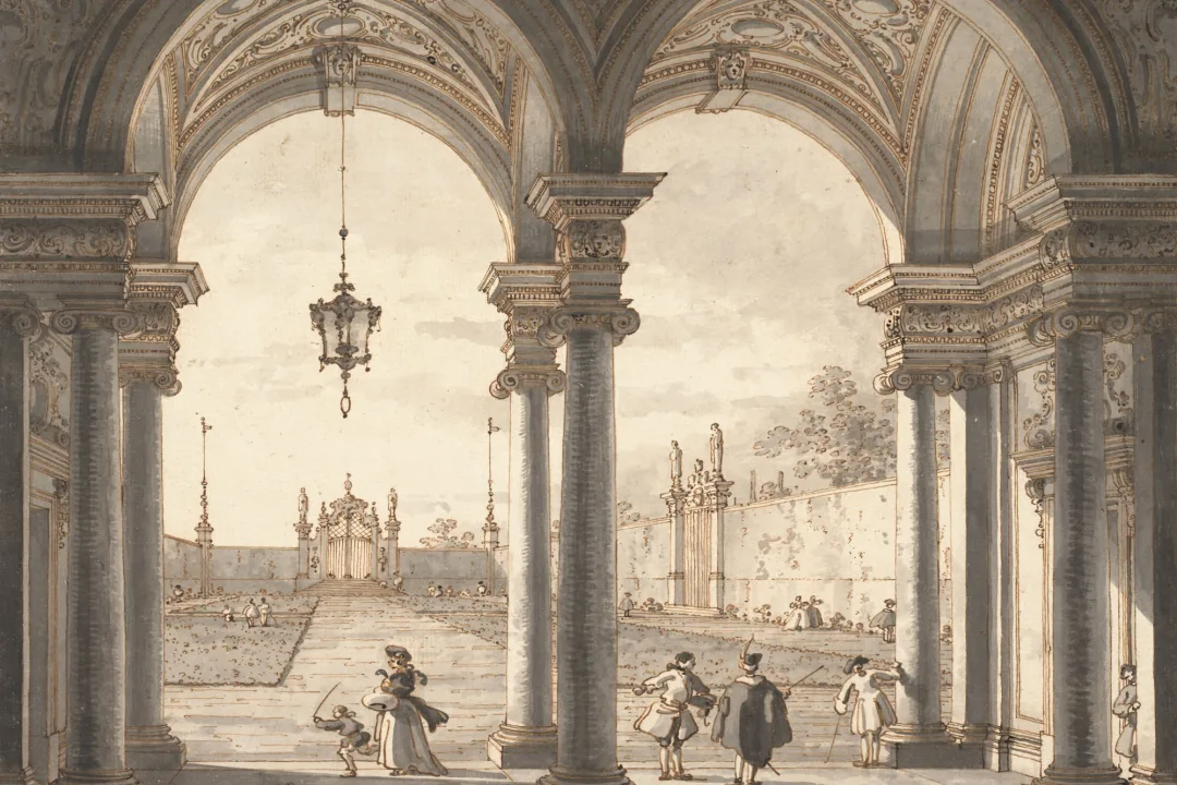 View Through a Baroque Colonnade by Canaletto Wallpaper Mural